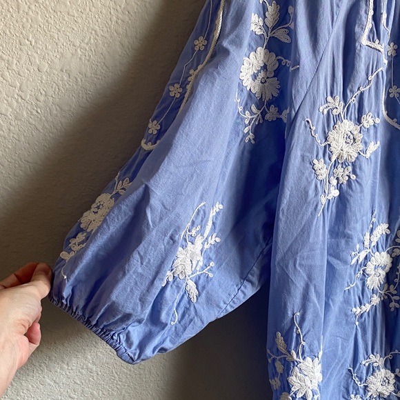 Scarlett Poppies Blue Embroidered Women's Top - Picture 4 of 12